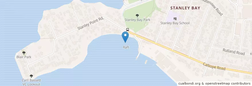 Mapa de ubicacion de Raft en Новая Зеландия, Auckland, Devonport-Takapuna.