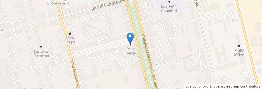Mapa de ubicacion de Пекин en Rusland, Centraal Federaal District, Oblast Moskou, Городской Округ Электросталь.