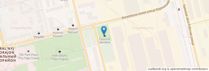 Mapa de ubicacion de Часовня en روسيا, Центральный Федеральный Округ, محافظة موسكو, Городской Округ Электросталь.