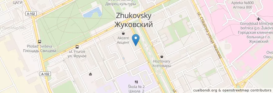 Mapa de ubicacion de Горздрав en Russia, Central Federal District, Moscow Oblast, Ramensky District, Zhukovsky.