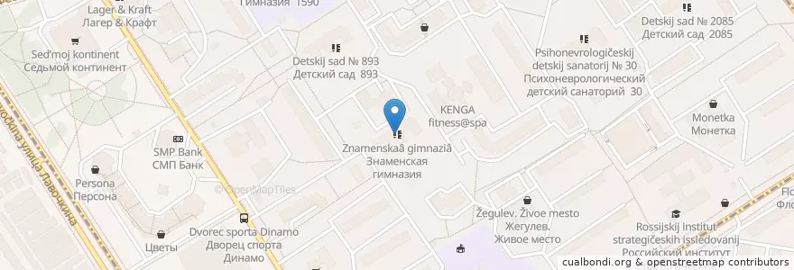 Mapa de ubicacion de Знаменская гимназия en Russia, Central Federal District, Moscow, Northern Administrative Okrug, Golovinsky District.