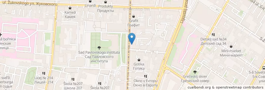 Mapa de ubicacion de Две палочки en 俄罗斯/俄羅斯, Северо-Западный Федеральный Округ, 列宁格勒州, Санкт-Петербург, Центральный Район.