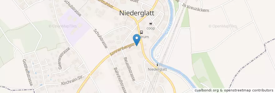 Mapa de ubicacion de Pizzeria Niedergold en Suisse, Zurich, Bezirk Dielsdorf, Niederglatt.