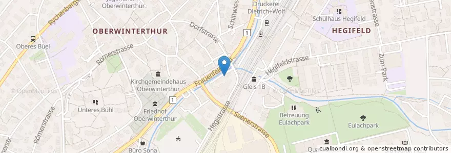 Mapa de ubicacion de Contact Thaiboxschule en Suiza, Zúrich, Bezirk Winterthur, Winterthur.