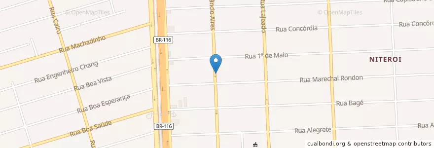Mapa de ubicacion de Caixa Vila Fernandes en Brasil, Región Sur, Río Grande Del Sur, Região Geográfica Intermediária De Porto Alegre, Región Metropolitana De Porto Alegre, Região Geográfica Imediata De Porto Alegre, Canoas.
