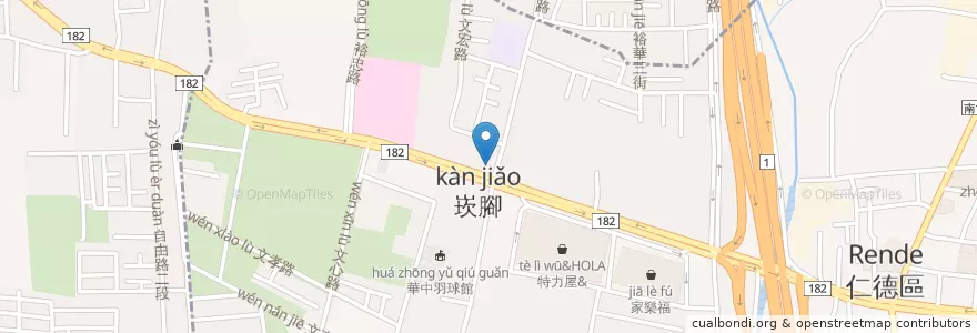 Mapa de ubicacion de 嘉仁加油站 en Taiwán, 臺南市, 仁德區.
