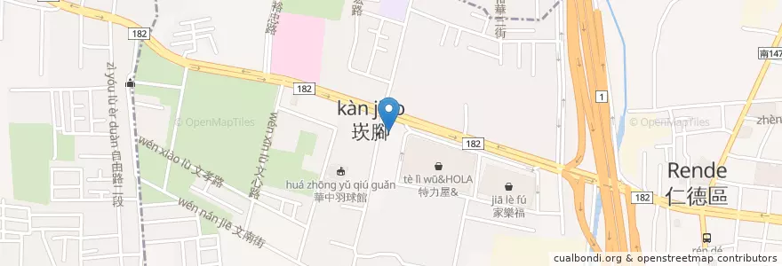 Mapa de ubicacion de 東和加油站 en Taiwán, 臺南市, 仁德區.