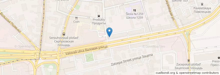 Mapa de ubicacion de Открытие en Rusia, Distrito Federal Central, Москва, Distrito Administrativo Central, Район Замоскворечье.