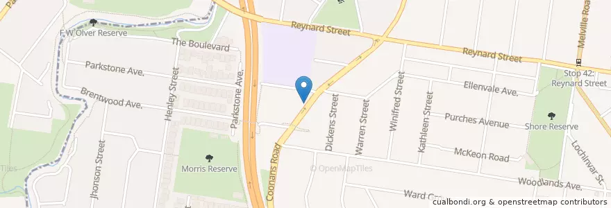 Mapa de ubicacion de Coonans Hill LPO en Австралия, Виктория, City Of Moreland.
