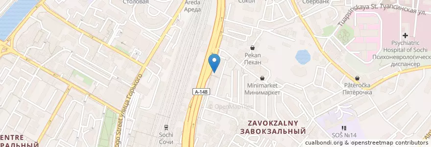 Mapa de ubicacion de Сочи 354057 en Rusia, Южный Федеральный Округ, Krai De Krasnodar, Городской Округ Сочи.