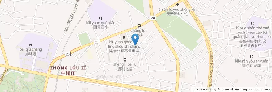 Mapa de ubicacion de 三一幼稚園 en Taiwan, Tainan, Distretto Settentrionale.