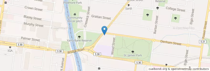 Mapa de ubicacion de Christ Church Hawthorn en Австралия, Виктория, City Of Boroondara.
