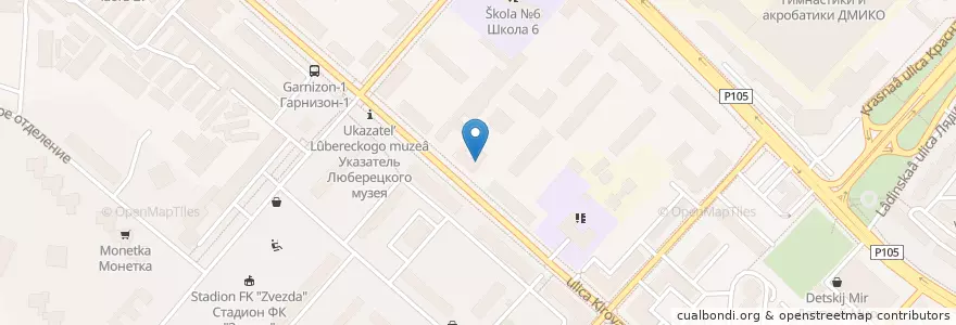 Mapa de ubicacion de Музыкальная школа №1 en Rússia, Distrito Federal Central, Oblast De Moscou, Городской Округ Люберцы.
