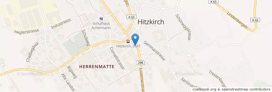 Mapa de ubicacion de Kreuz en Switzerland, Luzern, Hitzkirch.