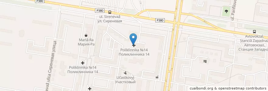 Mapa de ubicacion de Поликлинника №14 en Russia, Distretto Federale Siberiano, Territorio Dell'altaj, Городской Округ Барнаул.