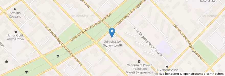 Mapa de ubicacion de Здравица-ДВ en روسیه, Дальневосточный Федеральный Округ, Хабаровский Край, Городской Округ Хабаровск.