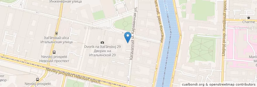 Mapa de ubicacion de Mama Roma en Russland, Föderationskreis Nordwest, Oblast Leningrad, Sankt Petersburg, Центральный Район, Palastviertel.
