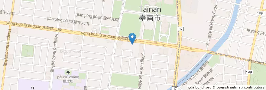 Mapa de ubicacion de GiGi 集集咖啡美食館 en Taiwán, 臺南市, 安平區.