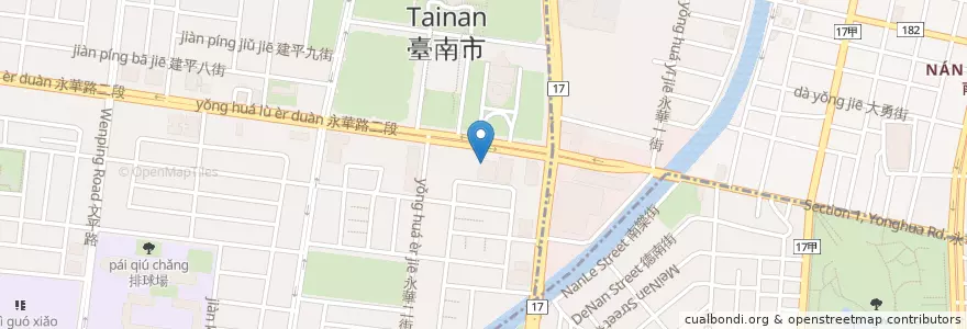 Mapa de ubicacion de 鬥牛士 en تايوان, تاينان, 安平區.