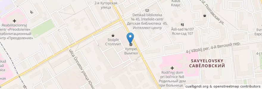 Mapa de ubicacion de Вымпел en Rusia, Центральный Федеральный Округ, Москва, Северный Административный Округ, Савёловский Район.