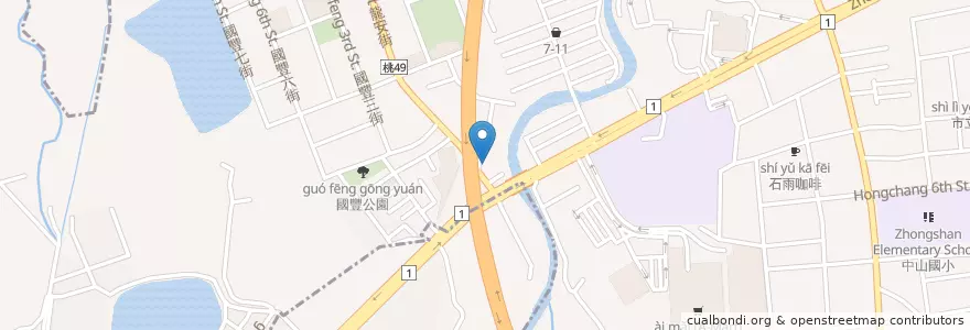 Mapa de ubicacion de 桃園茄苳郵局(桃園10支) en Taiwan, Taoyuan, Taoyuan.
