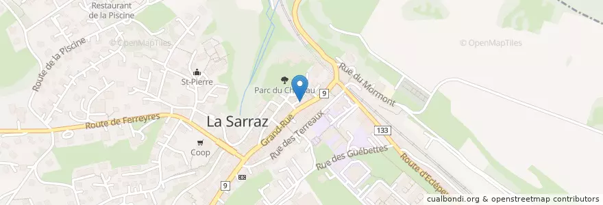 Mapa de ubicacion de Temple en Svizzera, Vaud, District De Morges, La Sarraz.