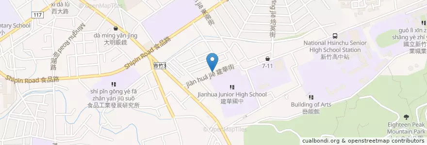 Mapa de ubicacion de 啟信教會 en Taiwan, 臺灣省, 新竹市, 東區.