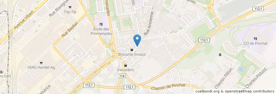 Mapa de ubicacion de Restaurant du Mont-Blanc en Zwitserland, Genève, Genève, Carouge (Ge).