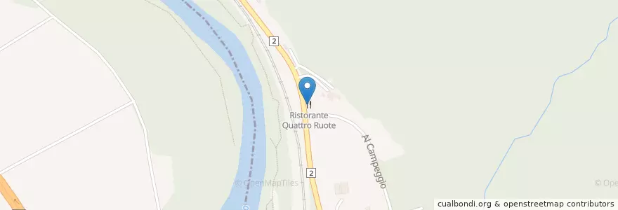 Mapa de ubicacion de Ristorante Quattro Ruote en Schweiz/Suisse/Svizzera/Svizra, Ticino, Distretto Di Bellinzona, Circolo Di Bellinzona, Bellinzona.