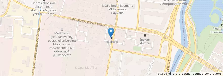 Mapa de ubicacion de Kalabasa en Rusia, Центральный Федеральный Округ, Москва, Центральный Административный Округ, Басманный Район.