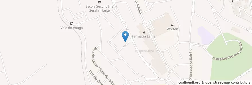 Mapa de ubicacion de Café e Padaria en 葡萄牙, Aveiro, 北部大區, Área Metropolitana Do Porto, São João Da Madeira, São João Da Madeira.