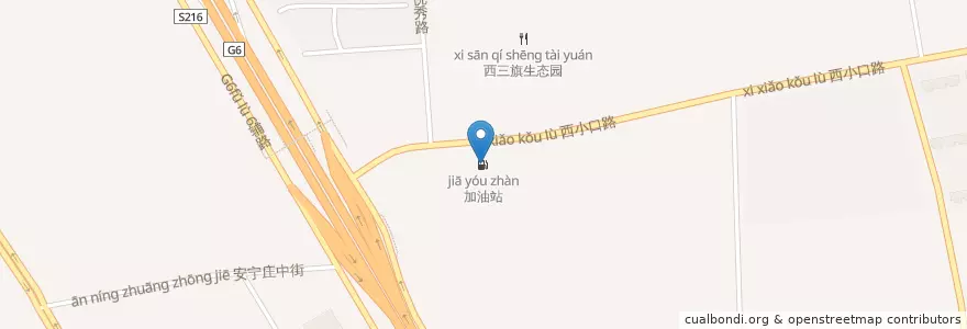 Mapa de ubicacion de 加油站 en China, Beijing, Hebei, Haidian District.