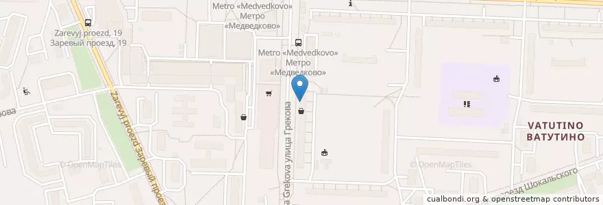 Mapa de ubicacion de Спорт бар en Russland, Föderationskreis Zentralrussland, Moskau, Nordöstlicher Verwaltungsbezirk, Район Северное Медведково.