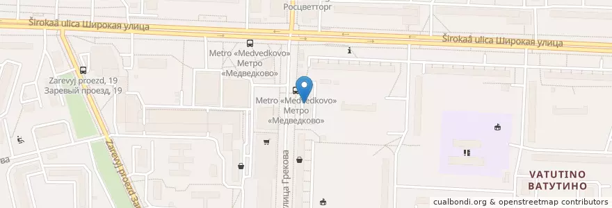 Mapa de ubicacion de Банк Хоум Кредит en Rusland, Centraal Federaal District, Moskou, Северо-Восточный Административный Округ, Район Северное Медведково.