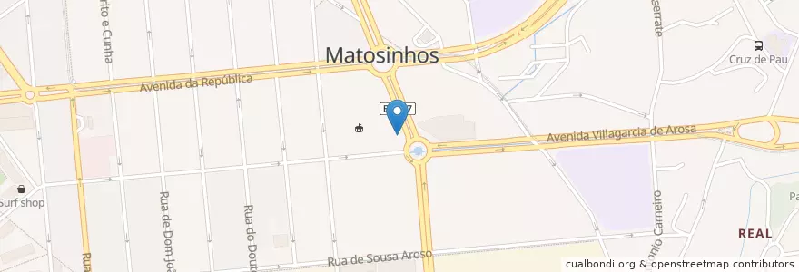 Mapa de ubicacion de Telepizza en Portugal, Norte, Área Metropolitana Do Porto, Porto, Matosinhos.