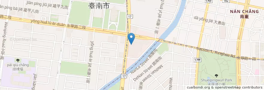 Mapa de ubicacion de 星巴克 en 台湾, 台南市, 中西区.