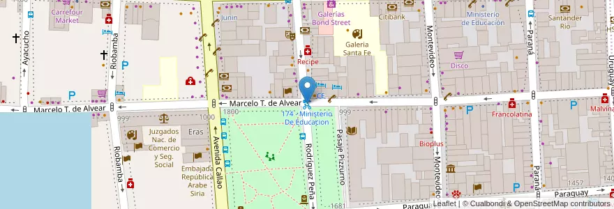 Mapa de ubicacion de 174 - Ministerio De Educacion en Аргентина, Буэнос-Айрес, Comuna 2, Буэнос-Айрес.
