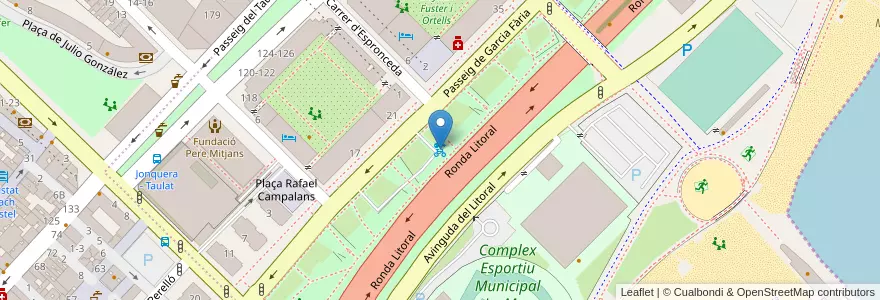 Mapa de ubicacion de 174 - Passeig de Garcia Fària 21 en スペイン, カタルーニャ州, Barcelona, バルサルネス, Barcelona.