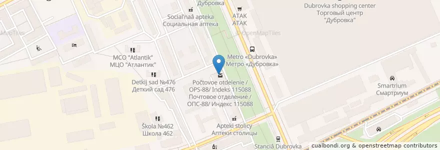 Mapa de ubicacion de Москва 115088 en 러시아, Центральный Федеральный Округ, Москва, Юго-Восточный Административный Округ, Южнопортовый Район.