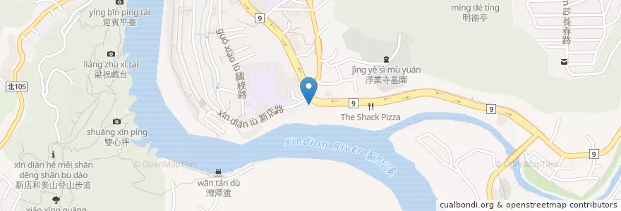 Mapa de ubicacion de 羶大王養生帶皮羊肉爐 en تایوان, 新北市, 新店區.