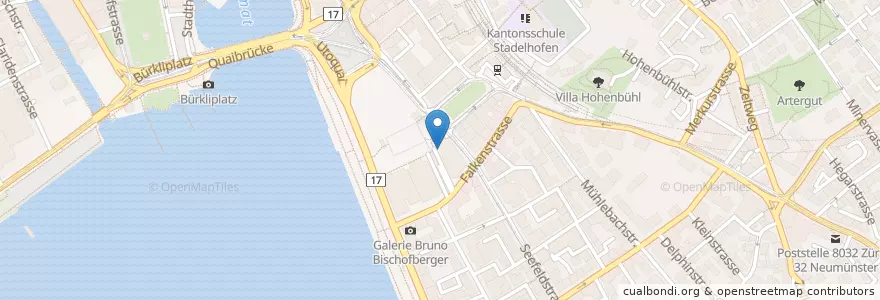Mapa de ubicacion de Brasserie Schiller en Schweiz/Suisse/Svizzera/Svizra, Zürich, Bezirk Zürich, Zürich.