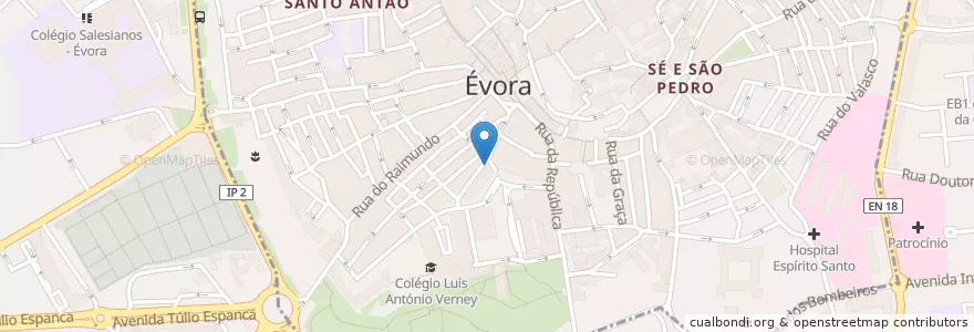 Mapa de ubicacion de Embrace Évora Hostel en 葡萄牙, Alentejo, Alentejo Central, Évora, Évora, Évora.