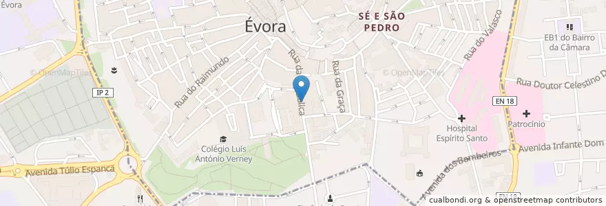 Mapa de ubicacion de IPDJ en Portekiz, Alentejo, Alentejo Central, Évora, Évora, Bacelo E Senhora Da Saúde, Évora.
