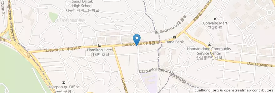 Mapa de ubicacion de Jesters en 大韓民国, ソウル, 龍山区, 이태원1동.