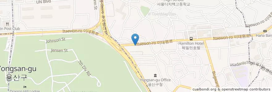 Mapa de ubicacion de Rotiboy en Corea Del Sud, Seul, 용산구, 용산2가동, 이태원1동.