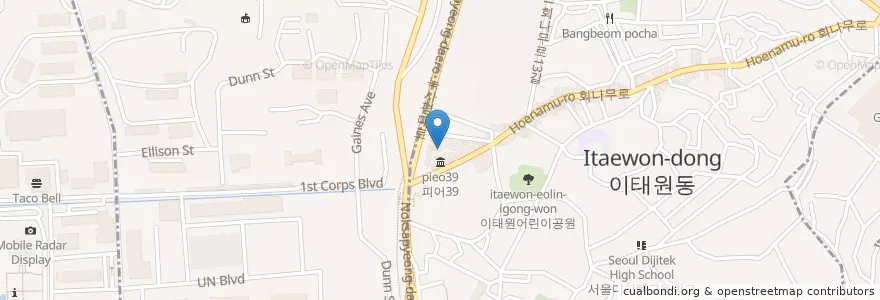 Mapa de ubicacion de Craftworks Taphouse & Bistro en 대한민국, 서울, 용산구, 용산2가동.