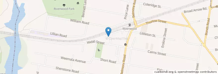 Mapa de ubicacion de Riverwood Plaza en Australie, Nouvelle Galles Du Sud, Georges River Council, Sydney.