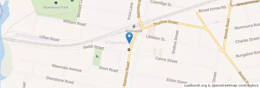 Mapa de ubicacion de Westpac ATM en Australia, Nueva Gales Del Sur, Georges River Council, Sydney.