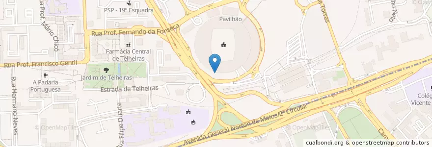 Mapa de ubicacion de Clinica CUF Alvalade en Portugal, Aire Métropolitaine De Lisbonne, Lisbonne, Grande Lisboa, Lisbonne, Lumiar.