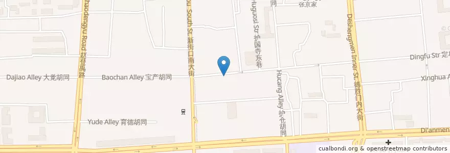 Mapa de ubicacion de 护国寺街74号迤西 en 중국, 베이징시, 허베이성, 西城区.